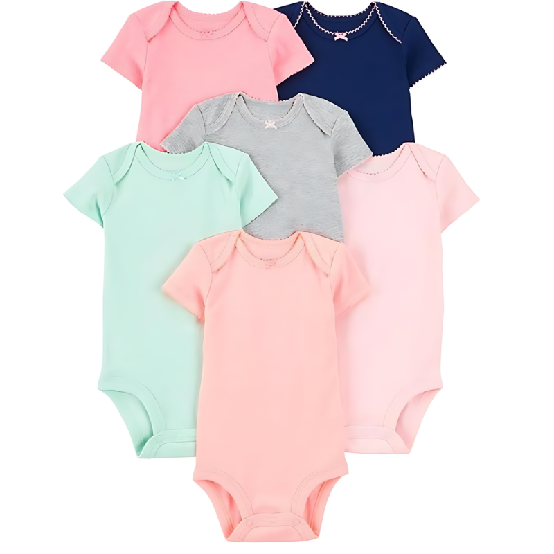 Baby Girls 6 Pack Sleeveless Bodysuits