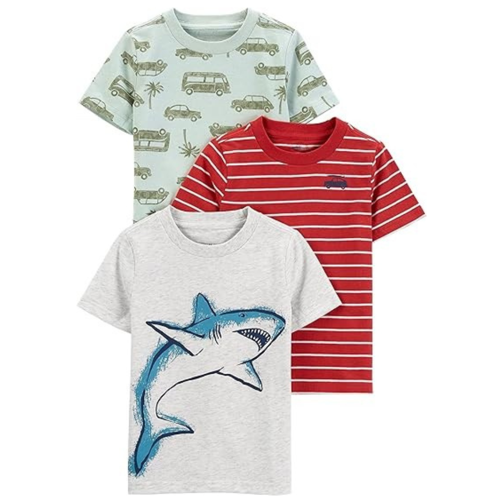 Baby Boy Pack of 3 Short Sleeve Tee Shirts