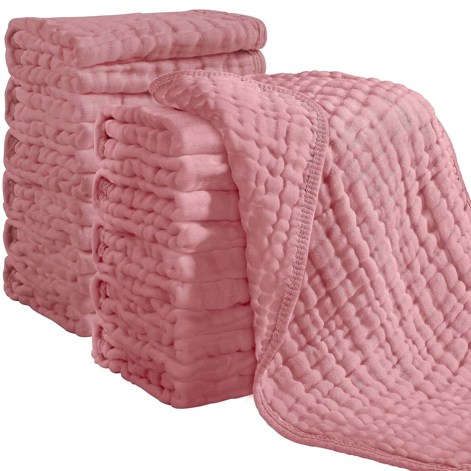 12 Pack Ultra Soft And Absorbent Six Layer Cotton Muslin Burp Cloths For Baby Spit Up And Drool