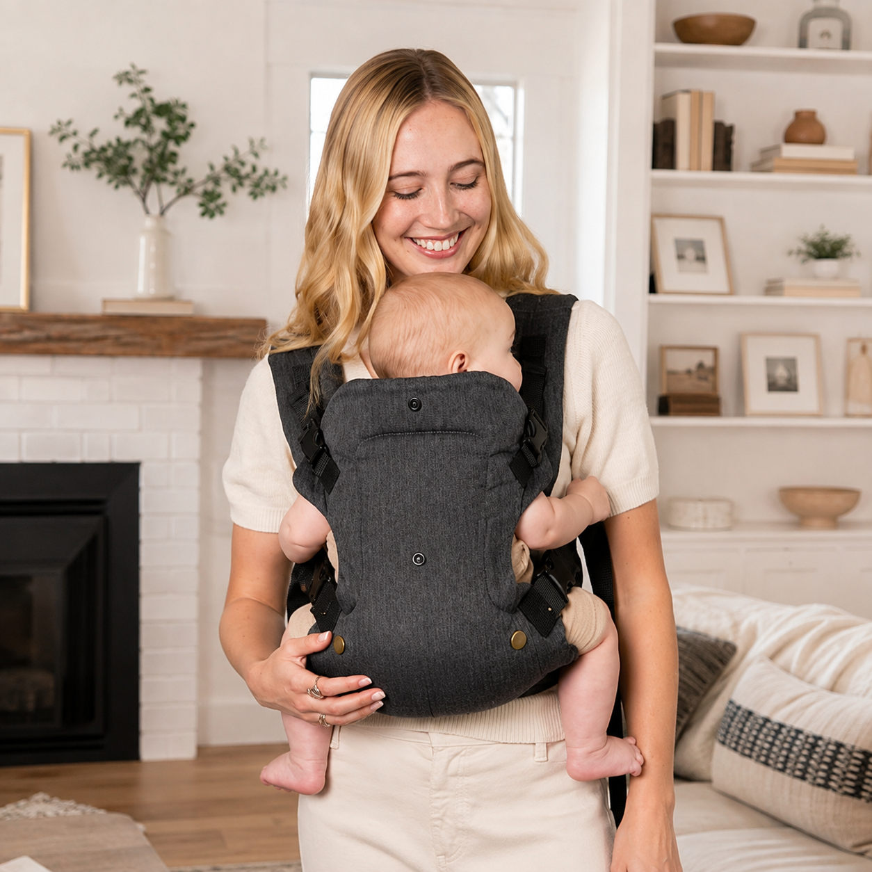 4 In 1 Baby Carrier With Lumbar Support For Infants And Toddlers Use