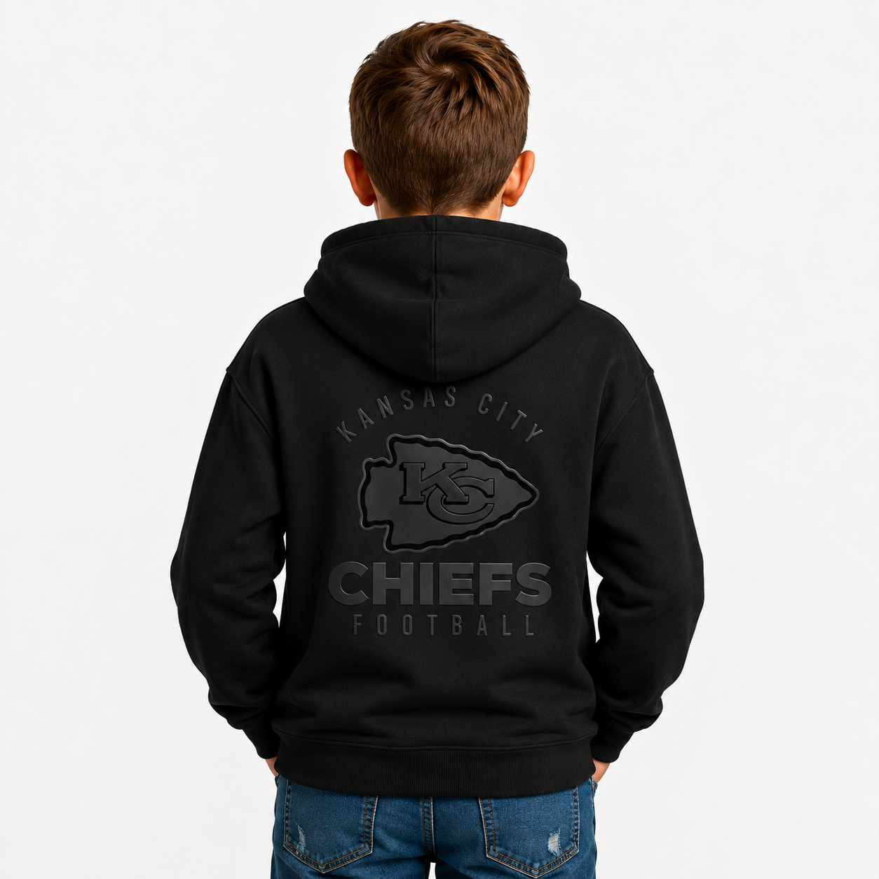Kansas City Chiefs Printed Football Fan Hoodie For Kids