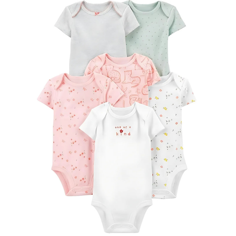 Baby Girls 6 Pack Sleeveless Bodysuits