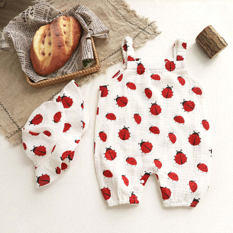 Baby Ladybug Romper With Hat-Cozy Stroller