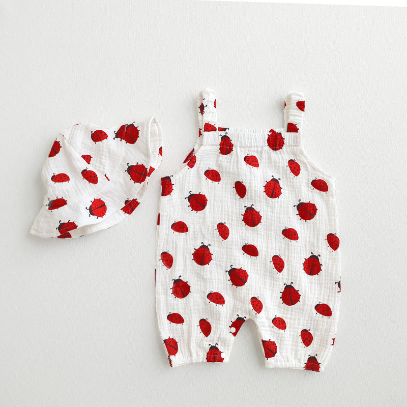 Baby Ladybug Romper With Hat-Cozy Stroller
