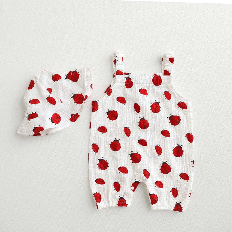 Baby Ladybug Romper With Hat-Cozy Stroller