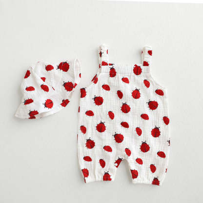 Baby Ladybug Romper With Hat-Cozy Stroller