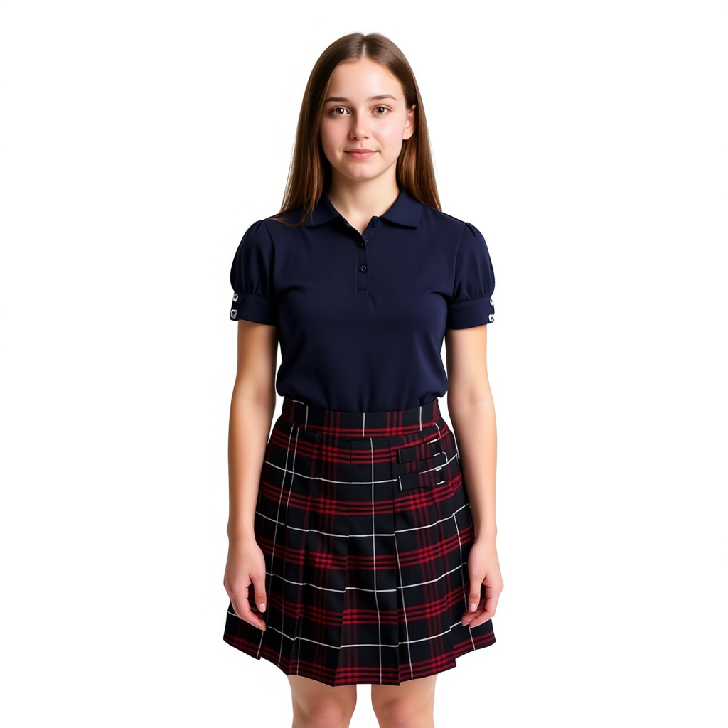 Girls Adjustable Waist Pleated Scooter Skirt with Built-in Shorts