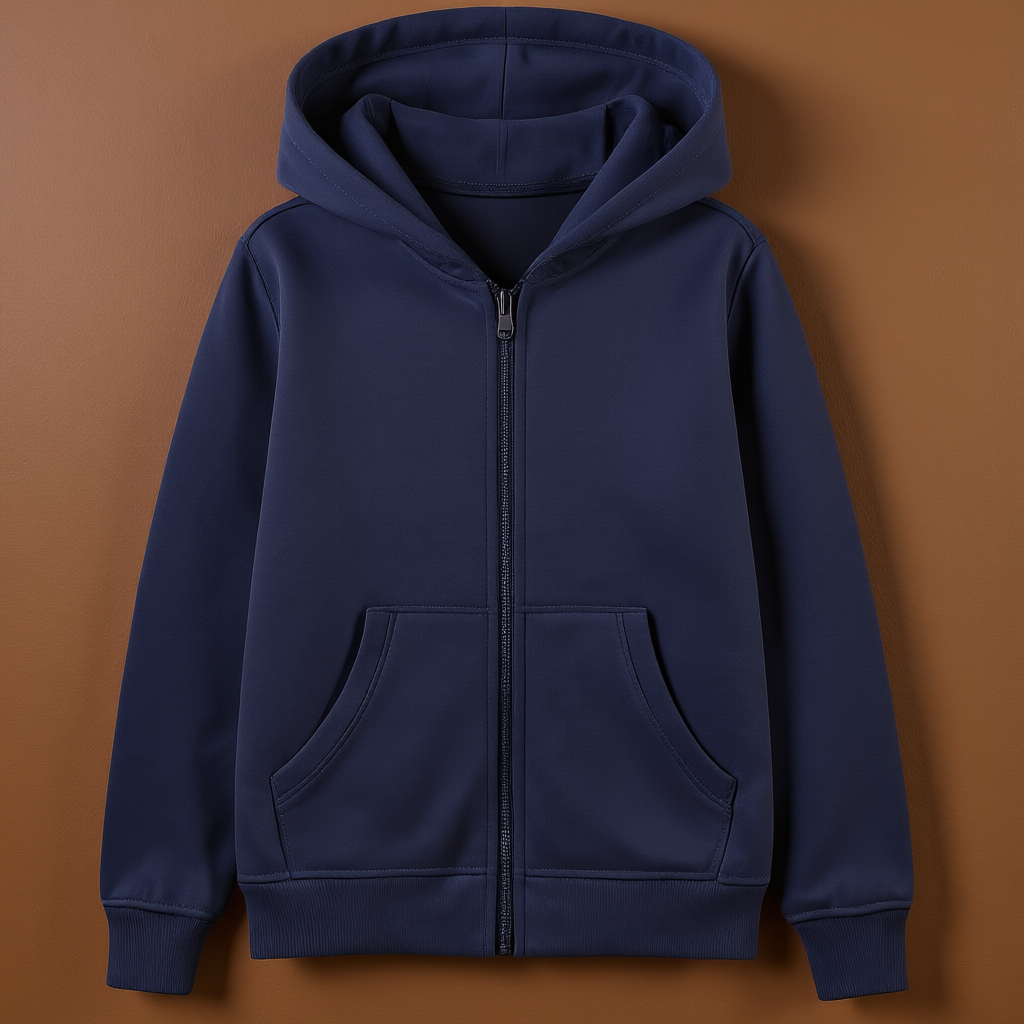 Kids Brushed Fleece Zip Up Hoodie For Boys And Girls