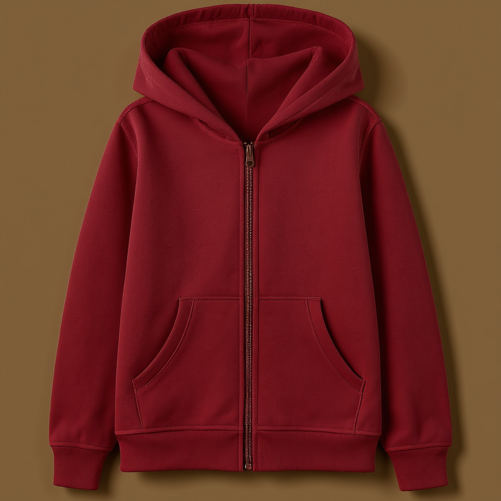 Kids Brushed Fleece Zip Up Hoodie For Boys And Girls
