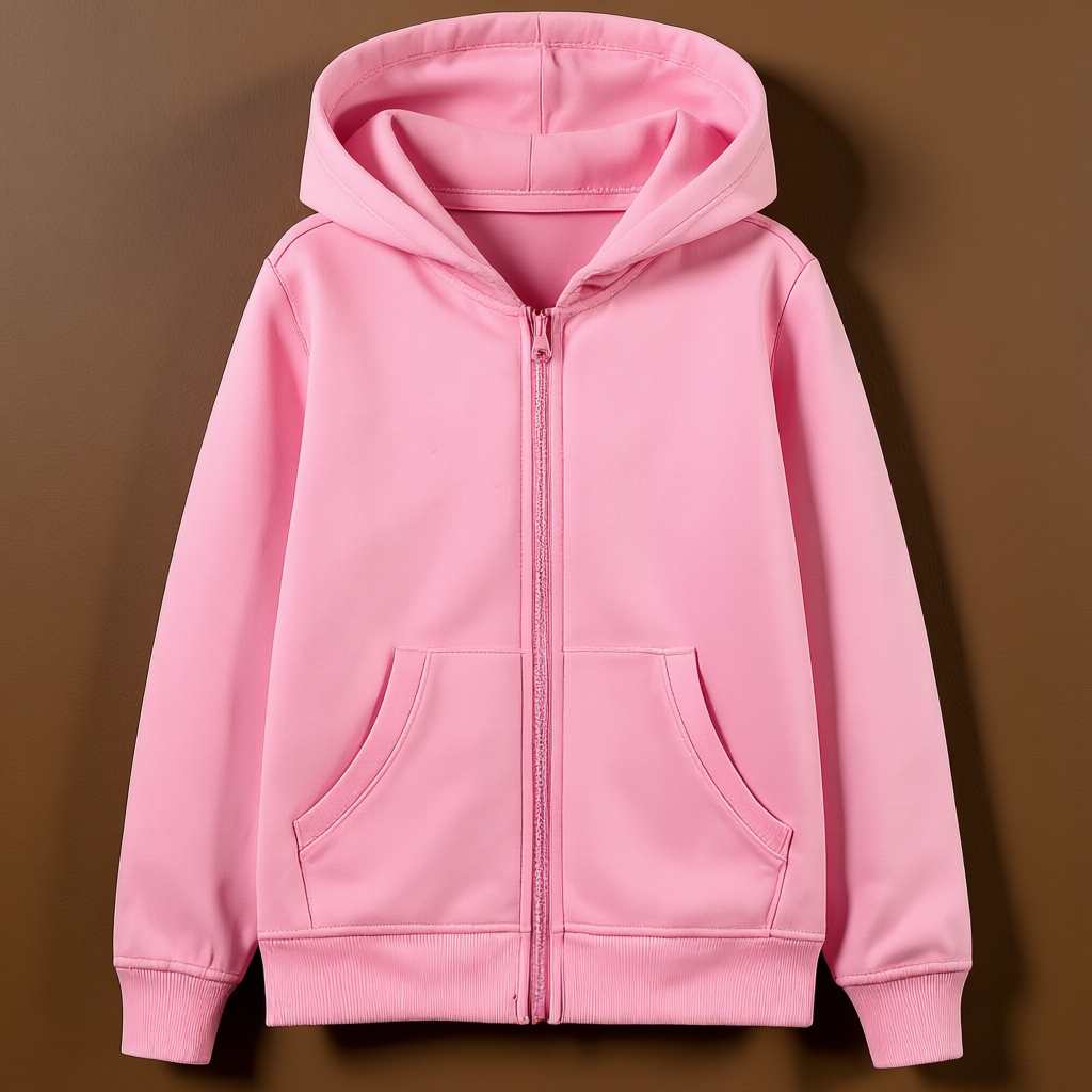 Kids Brushed Fleece Zip Up Hoodie For Boys And Girls