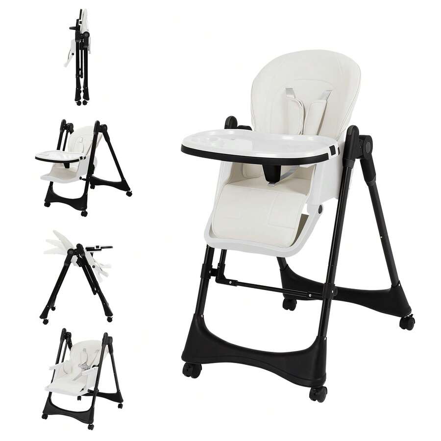 6 In 1 Foldable High Chair Adjustable Height And Tray