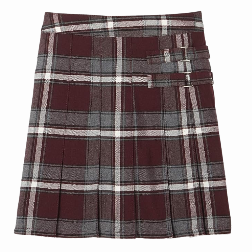 Girls Adjustable Waist Pleated Scooter Skirt with Built-in Shorts