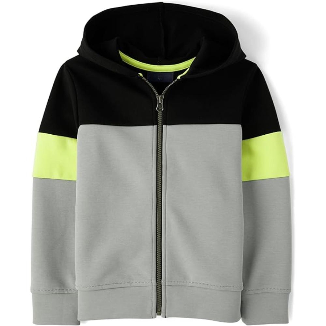 Long Sleeve Hooded Full Zip Front Sweatshirt For Boy