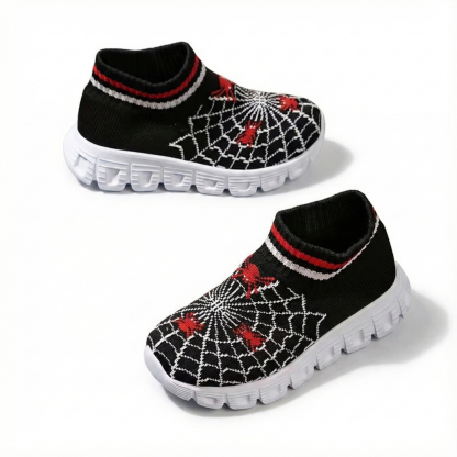 Spider Web Design Sneakers With Non Slip Sole