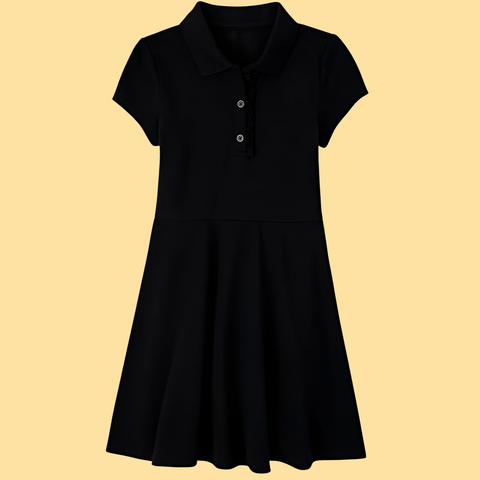 Girls Short Sleeve Ruffle Polo Dress