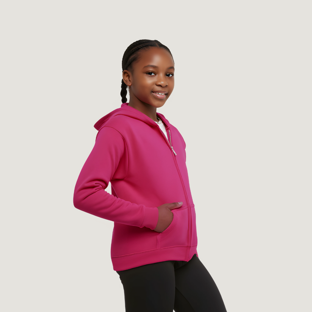Girls Soft Ecosmart Full Zip Hoodie