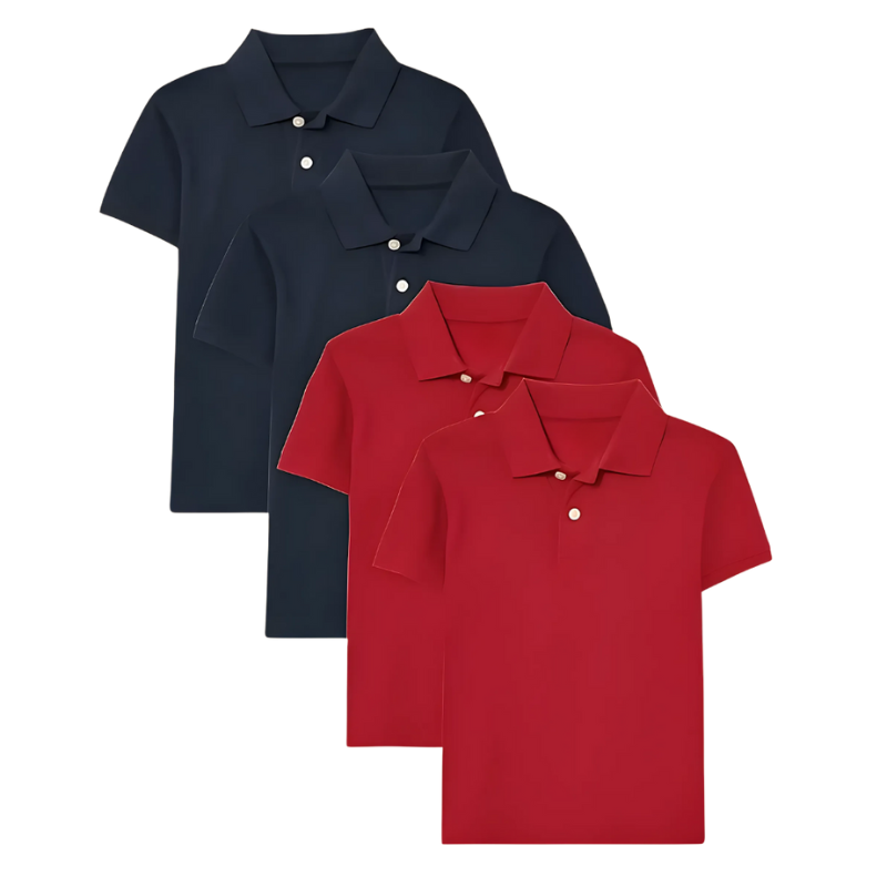 Pack Of 4 Boys Short Sleeve Pique Polo T Shirts