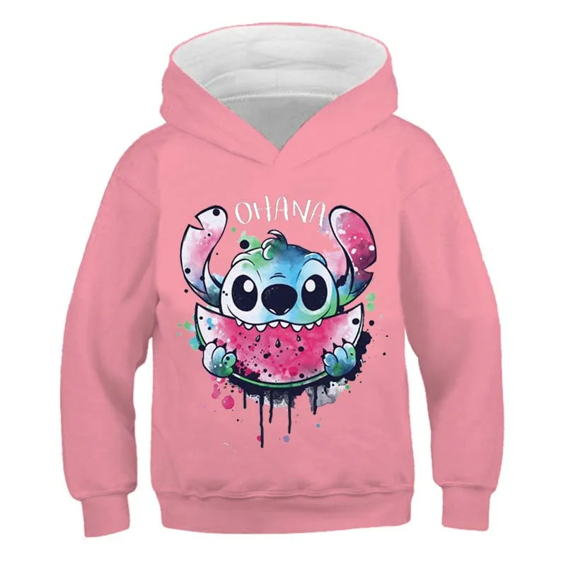 Cartoon And Watermelon Printed Hoodie-Cozy Stroller
