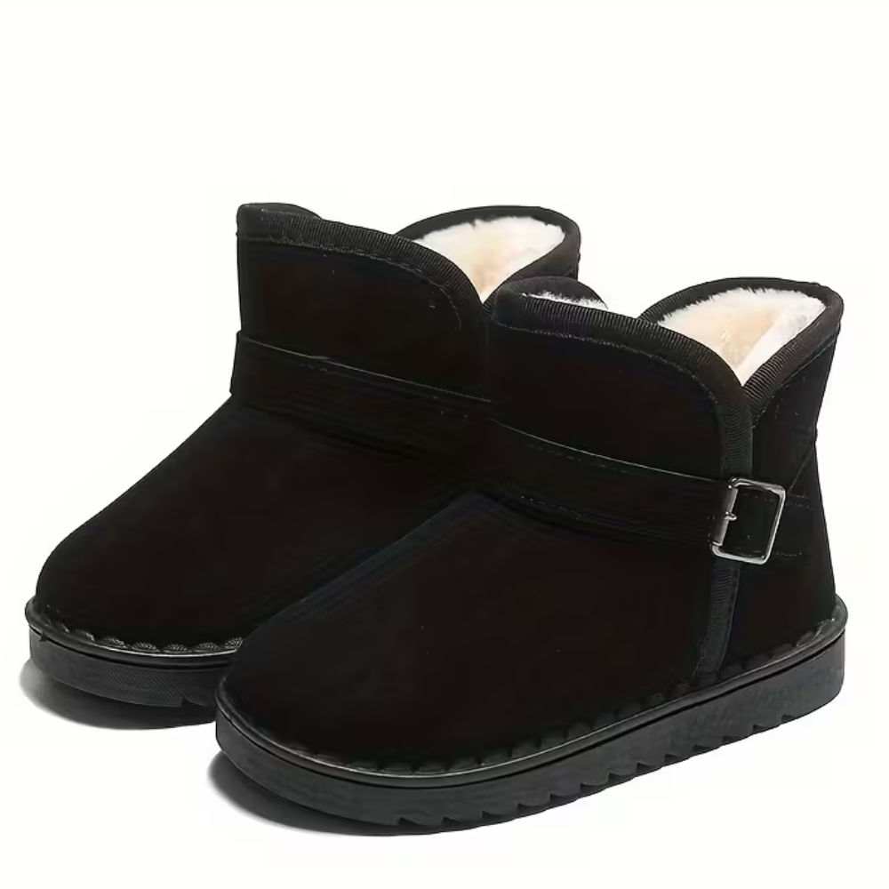 Round Toe Solid Fabric Winter Boots For Girls