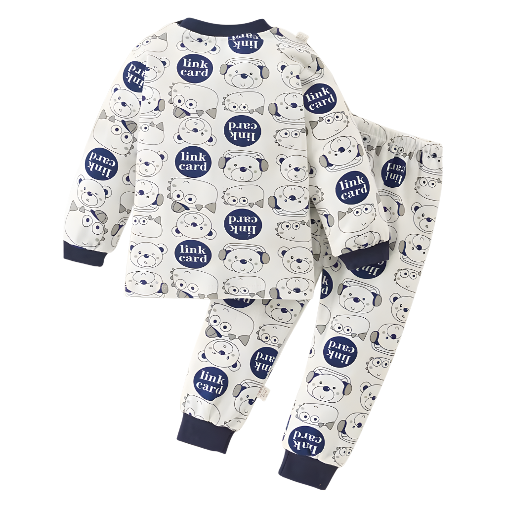 Comfortable Pajama Set With Cartoon Design For Boys