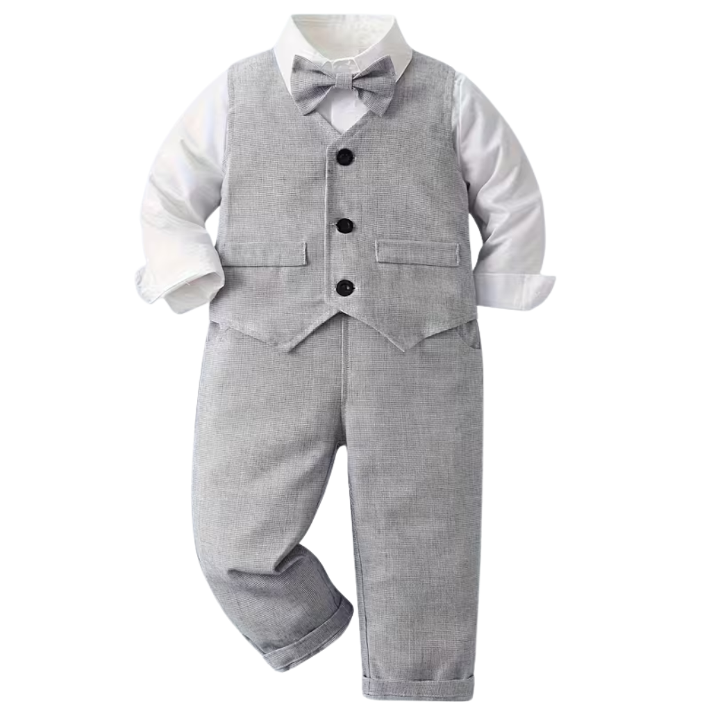 Three Piece Suit With Shirt Vest And Trousers Set