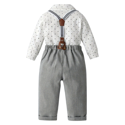 3 Piece Formal Suit With Bow Tie And Hat For Boys