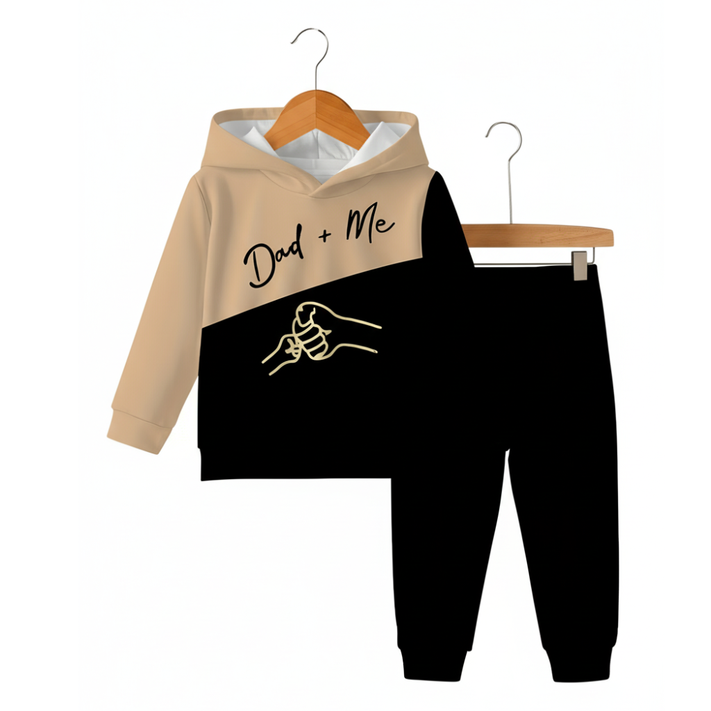 Hooded Sweatshirt Set With Letter Printed For Boys