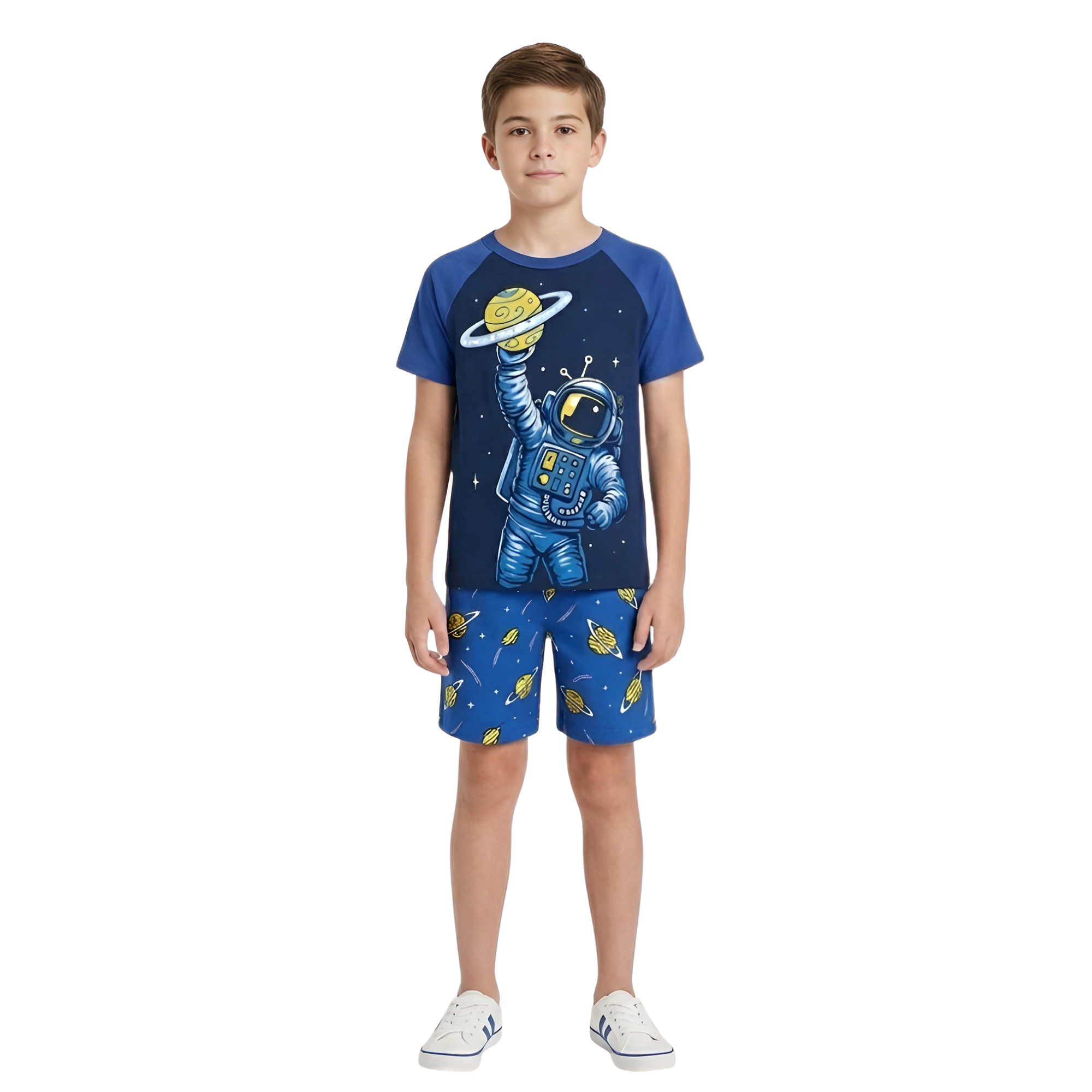2 Piece Short Sleeve And Lightweight Graphic Tee And Shorts Set