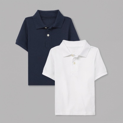2 Pieces Baby And Toddler Uniform Soft Pique Polo T Shirt