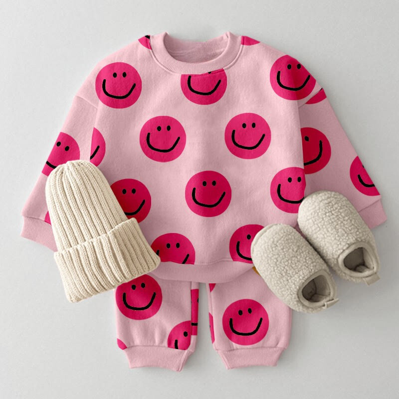 Baby Toddler Casual Printed Smiley Set-Cozy Stroller
