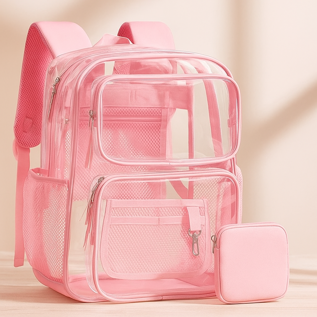 Clear PVC Backpack With Lunchbox For School