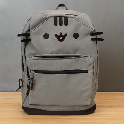 CatFace Backpack with Front Zipper Pocket