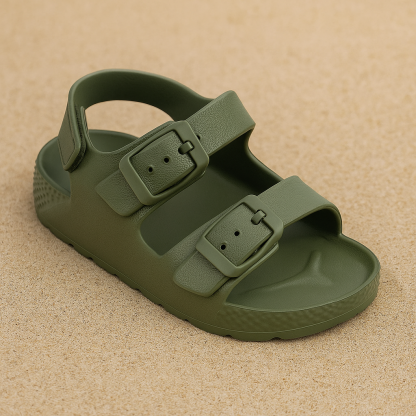 Double Buckle Children Adjustable Back Strap Water Sandal For Toddler Boys Girls