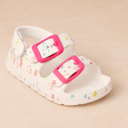 Double Buckle Children Adjustable Back Strap Water Sandal For Toddler Boys Girls