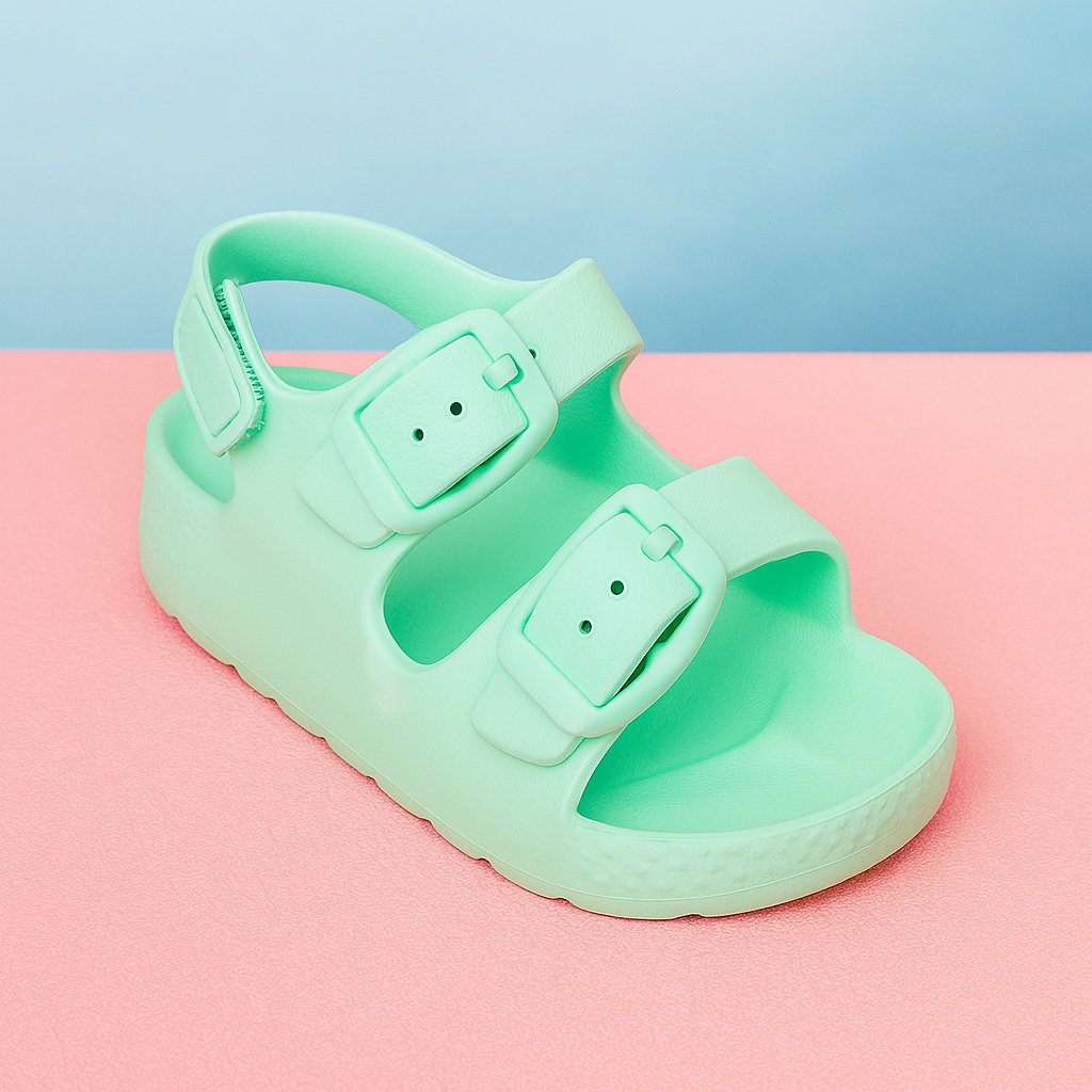 Double Buckle Children Adjustable Back Strap Water Sandal For Toddler Boys Girls