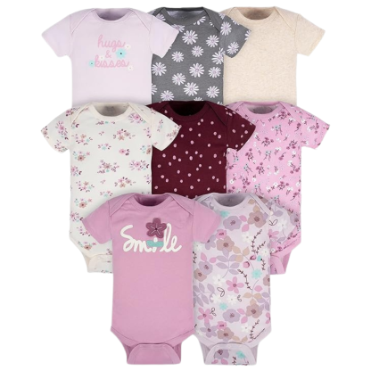 Pack of 8 Baby Girl Short Sleeve Onesies Bodysuits
