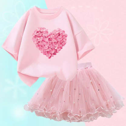2 Piece Printed Top And Mesh Skirt-Cozy Stroller