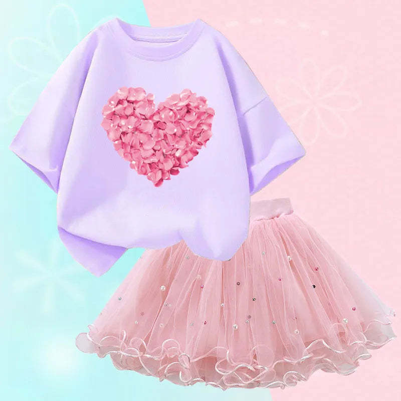 2 Piece Printed Top And Mesh Skirt-Cozy Stroller