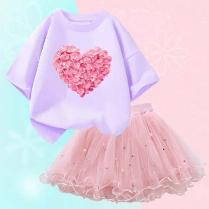 2 Piece Printed Top And Mesh Skirt-Cozy Stroller