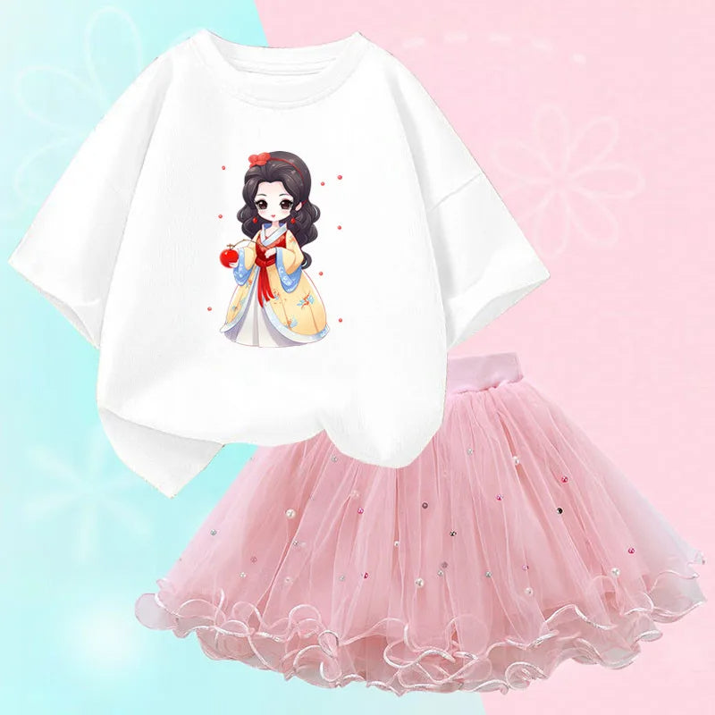 2 Piece Printed Top And Mesh Skirt-Cozy Stroller