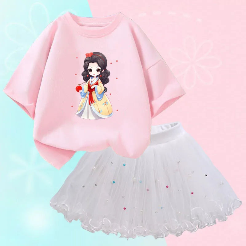 2 Piece Printed Top And Mesh Skirt-Cozy Stroller