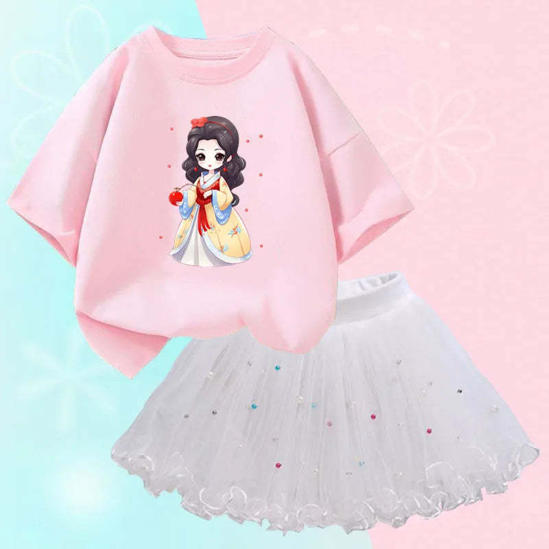 2 Piece Printed Top And Mesh Skirt-Cozy Stroller