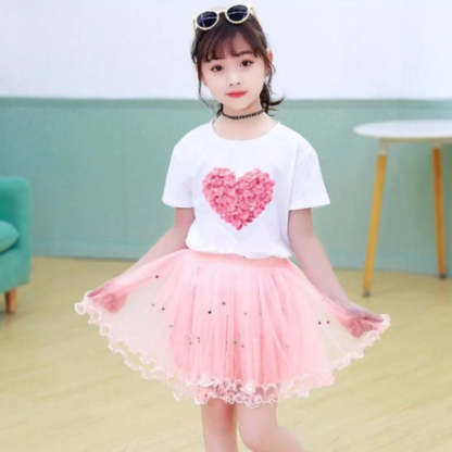 2 Piece Printed Top And Mesh Skirt-Cozy Stroller
