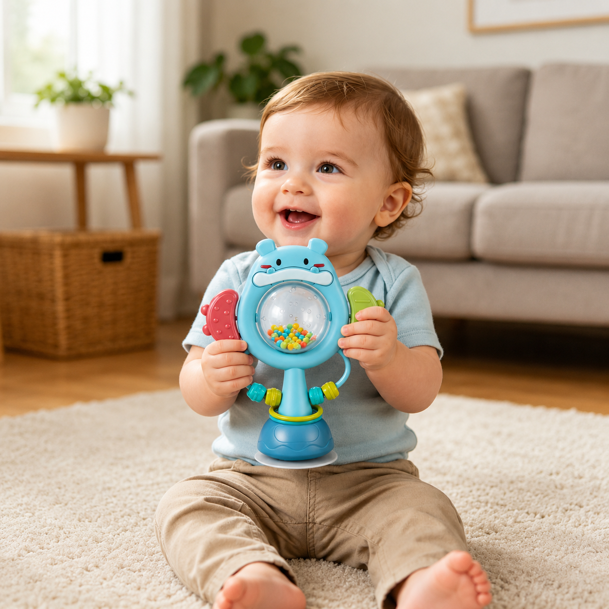 Baby Suction Cup Spinner Toy With Rotating Sensory Play