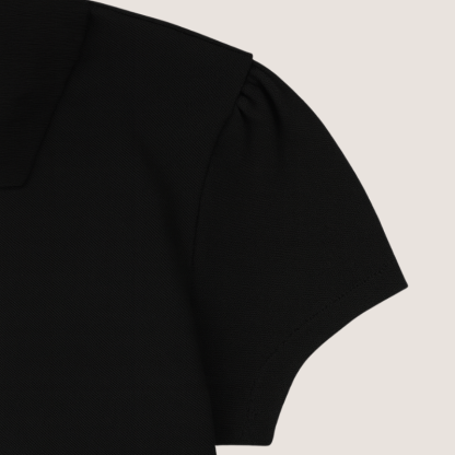 Girls Short Sleeve Ruffle Pique Polo