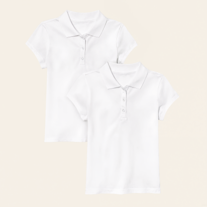 Pack Of 2 Uniform Pique Polo For Girls