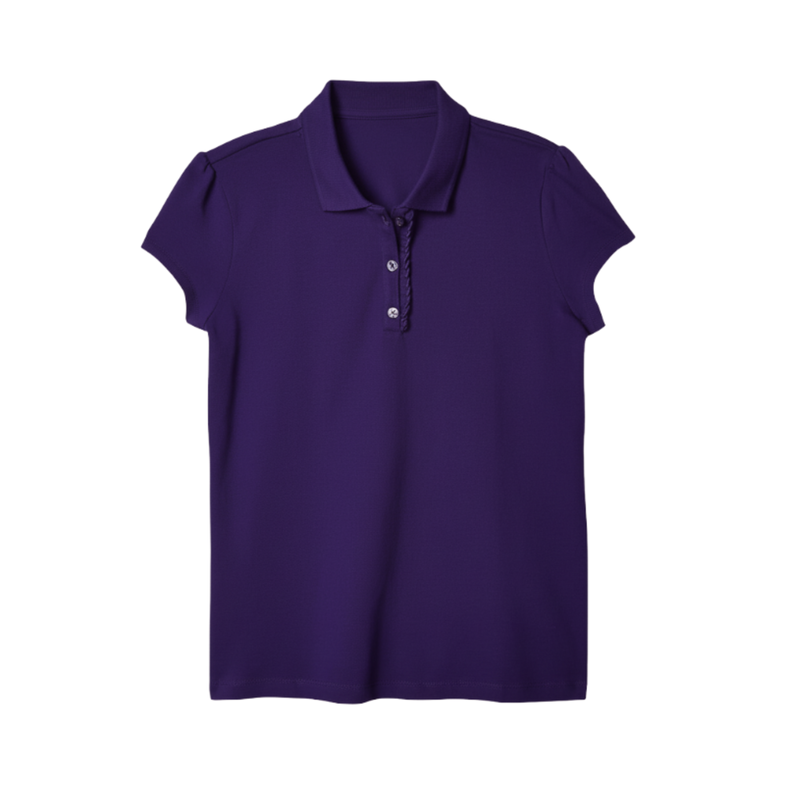 Short Sleeve Ruffle Pique Polo For Girls