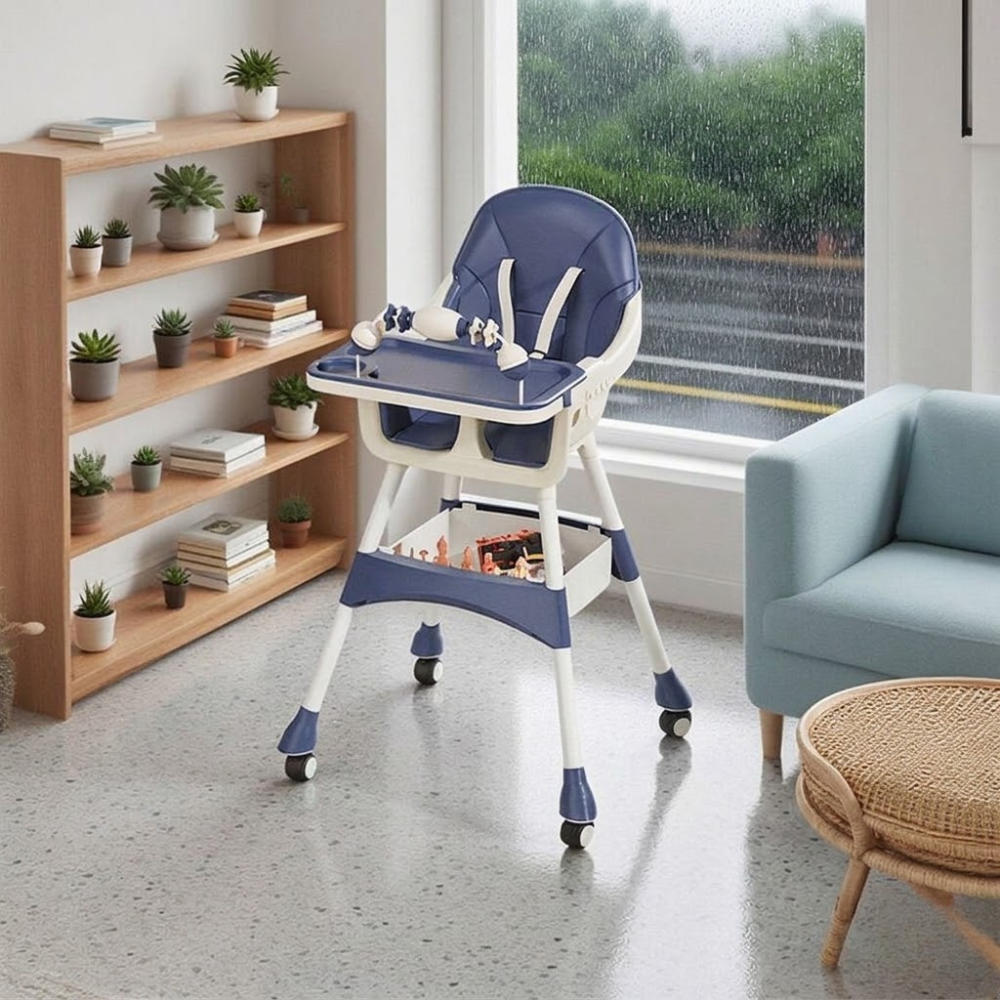 Portable Multi Functional High Chair Lock Wheels For Babies Toddlers