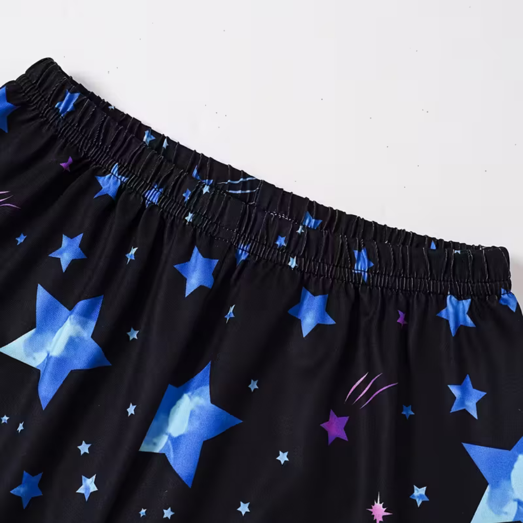 Luminous Unicorn With Sparkling Stars Pajama Set For Girls