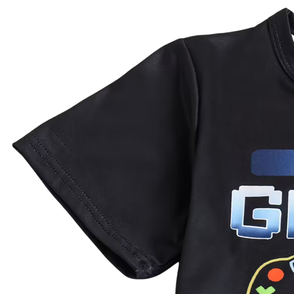 Game Console Print Short Sleeve Pajama Set For Boys